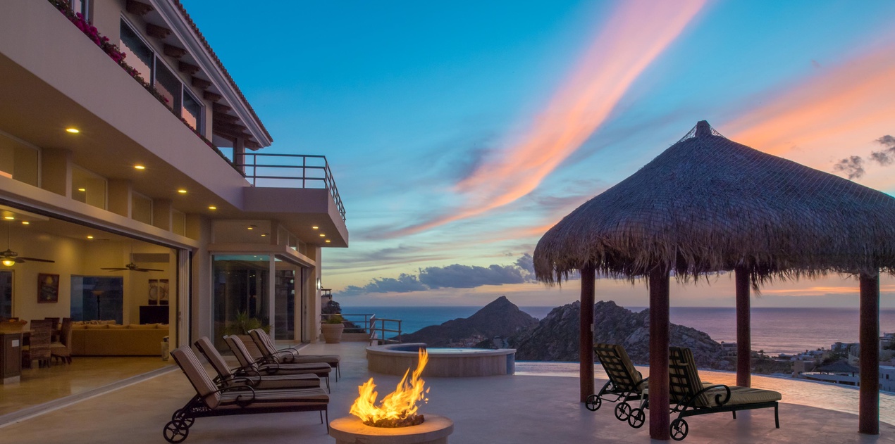 Pool deck and fire pit