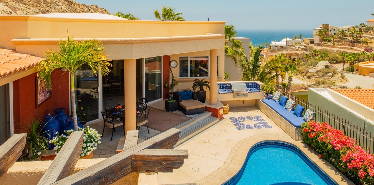 Pool patio with ocean view