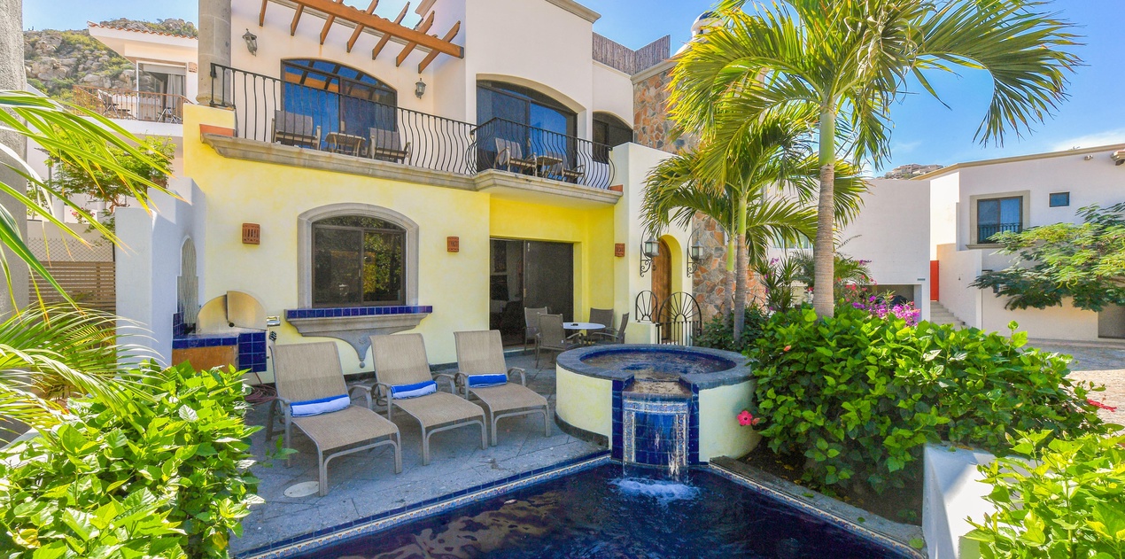 Poolside view of patio
