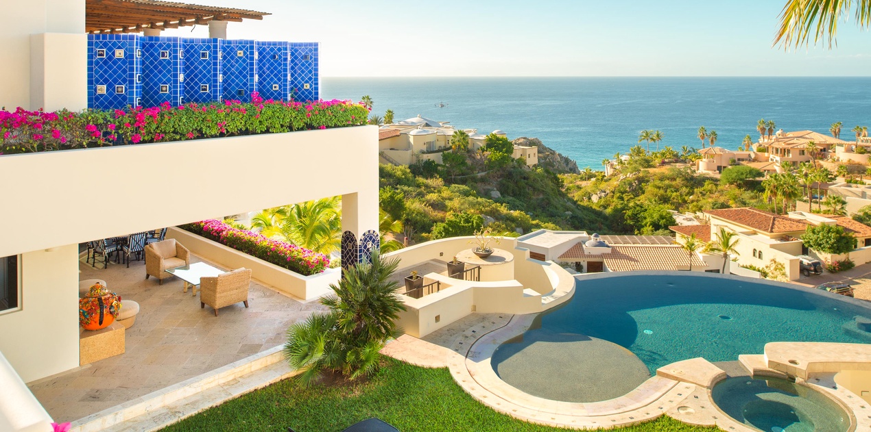 Patio with infinity pool and ocean view