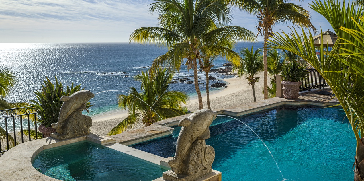 Poolside with incredible beachfront views