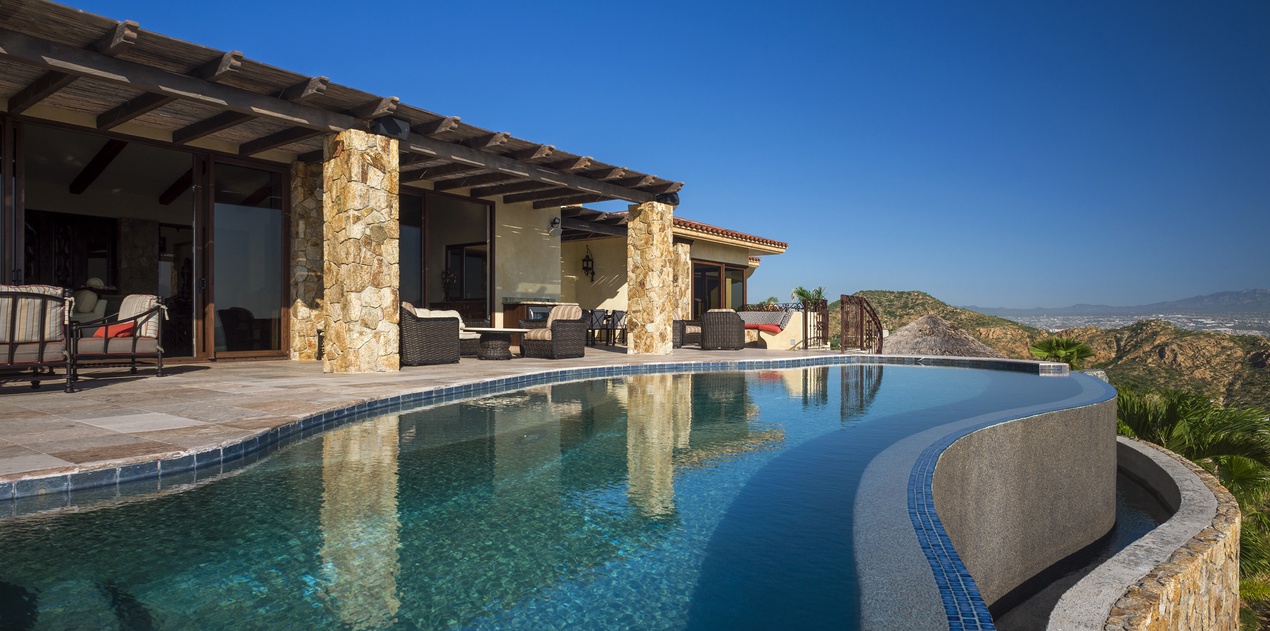 Infinity pool with ocean views