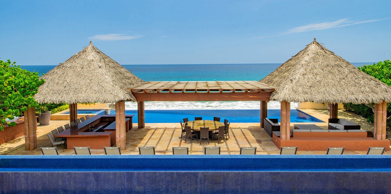 Incredible patio with infinity pool and ocean views