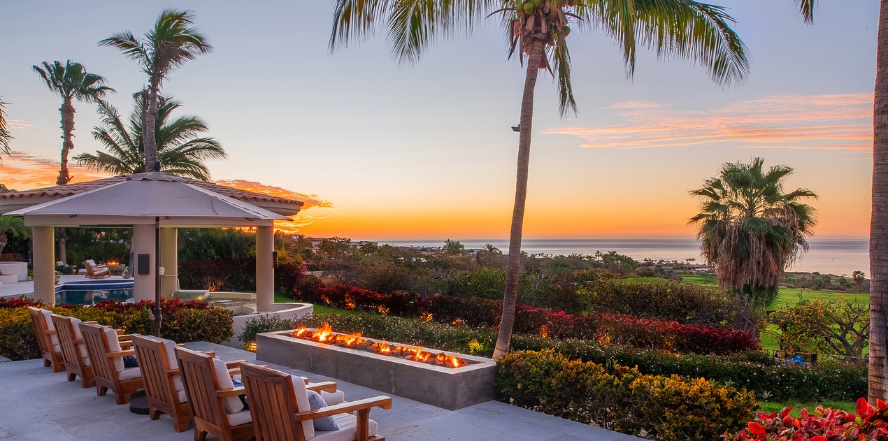 Gorgeous patio with fire pit overlooking the ocean views