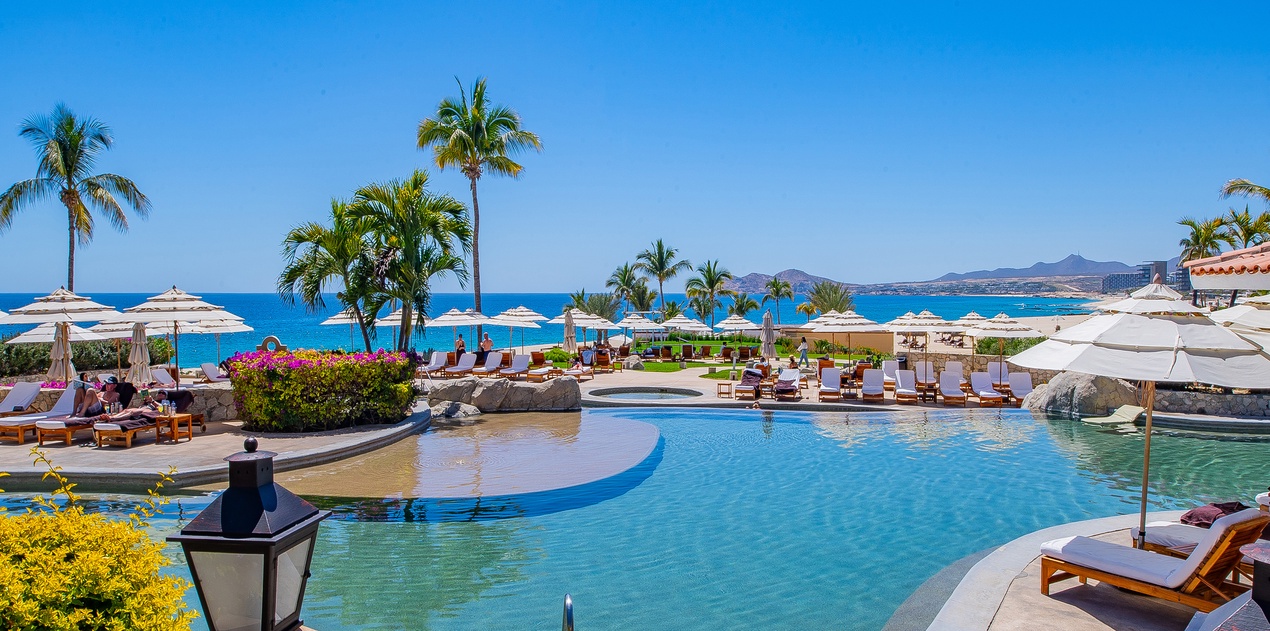 Gorgeous poolside at Casa del Mar Golf Resort & Spa