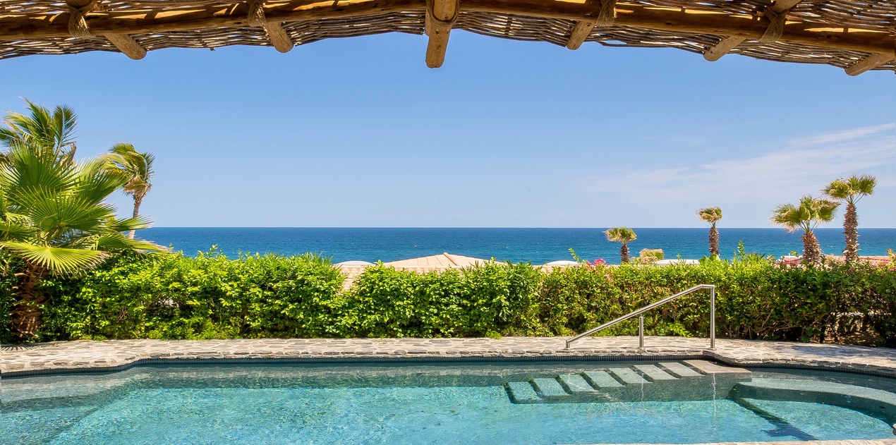Poolside with an ocean view