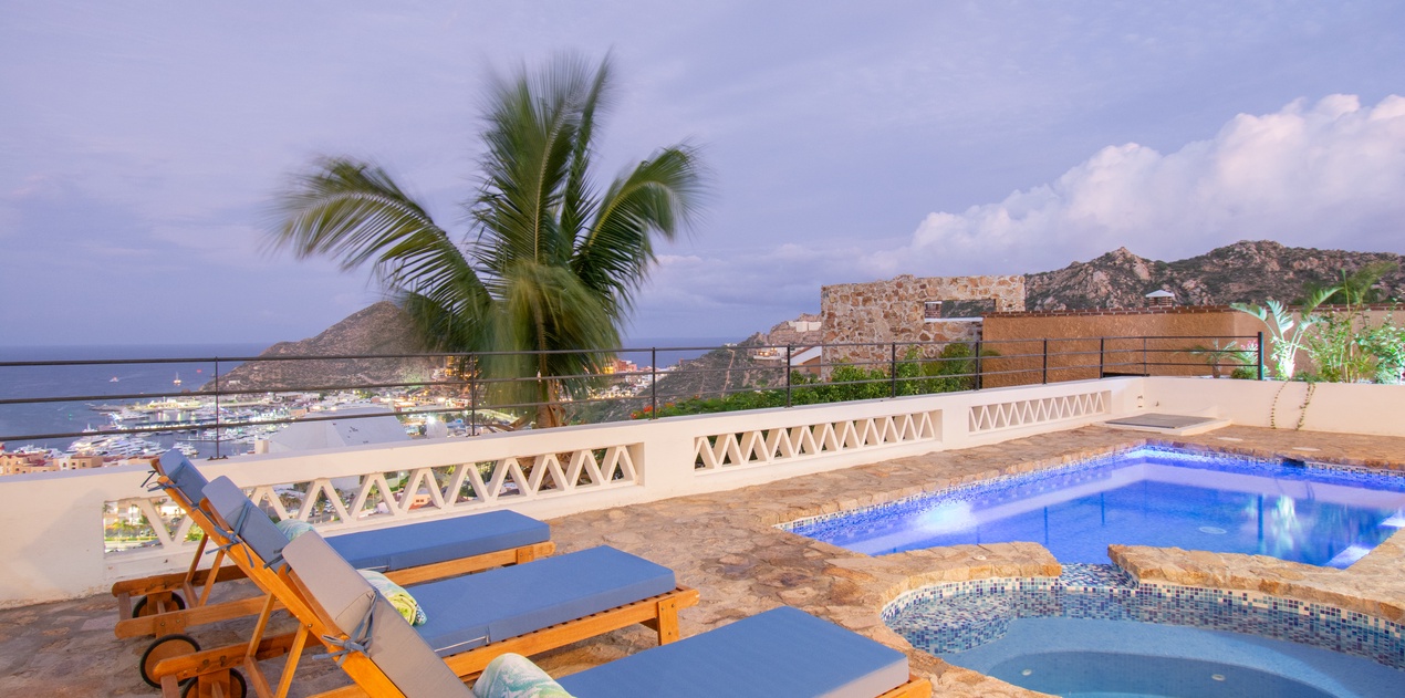Poolside and jacuzzi with incredible ocean views