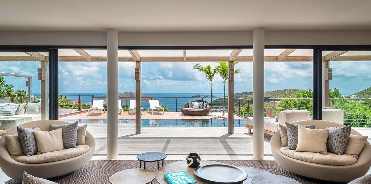 Living Room at WV ONE, Colombier, St. Barthelemy