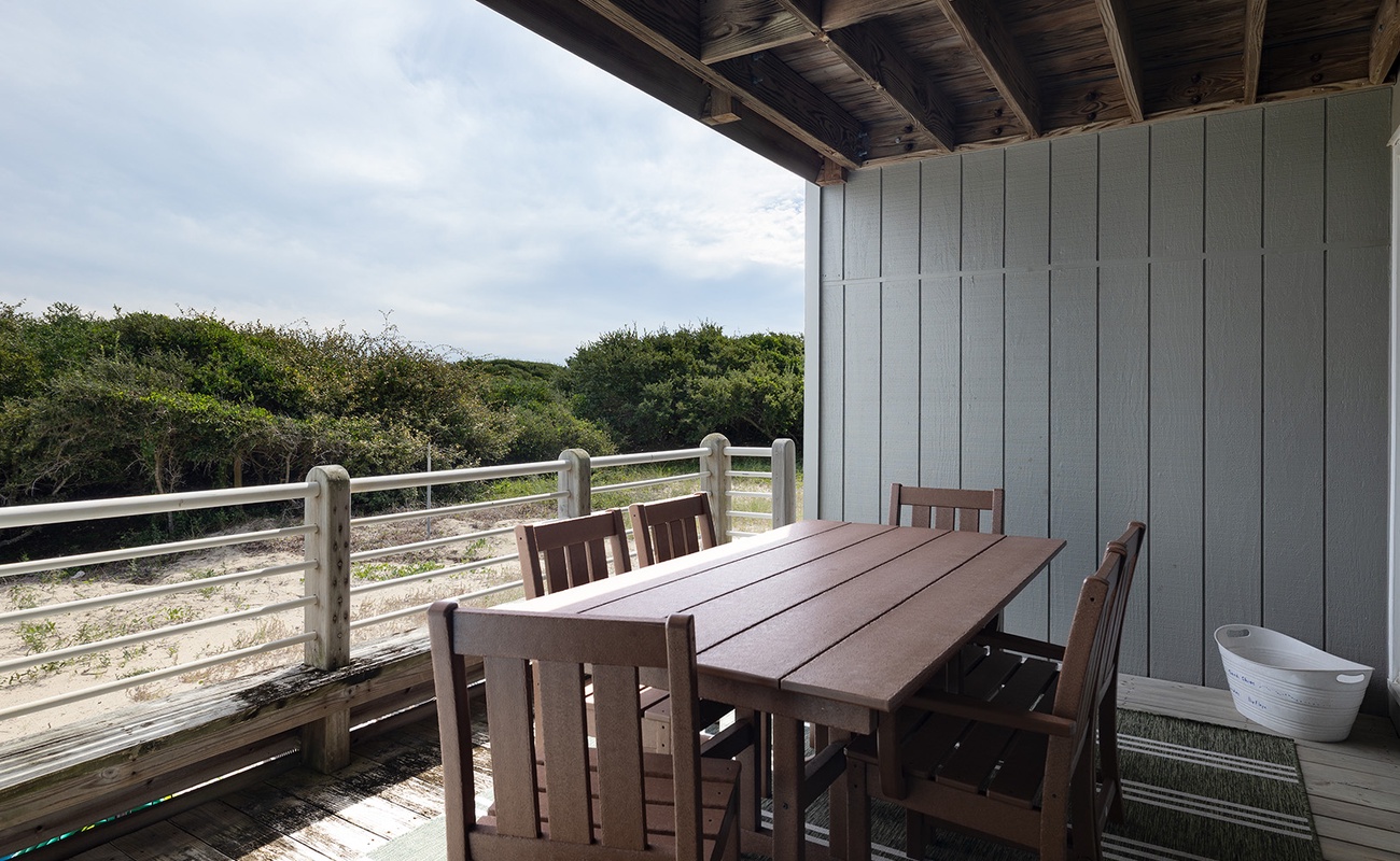 Tar Landing Villas 306 | Covered Deck Dining with Dune Views