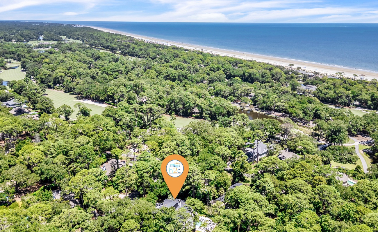 Aerial of Home and Proximity to Beach