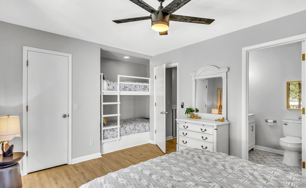 Guest Bedroom with Queen, Bunk Bed, and En-Suite Bathroom