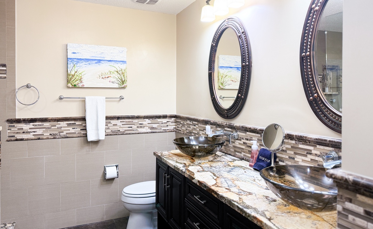 Guest Bathroom with Double Showers
