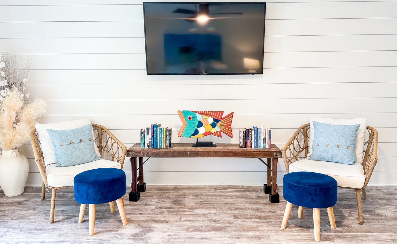 Living Area with Balcony and Pool Access