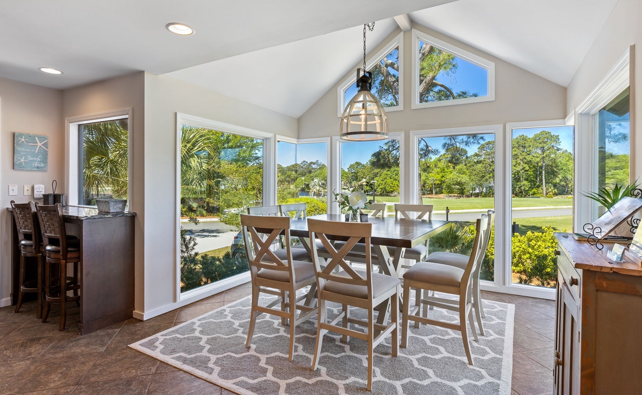 Dining Area with Golf Course Views