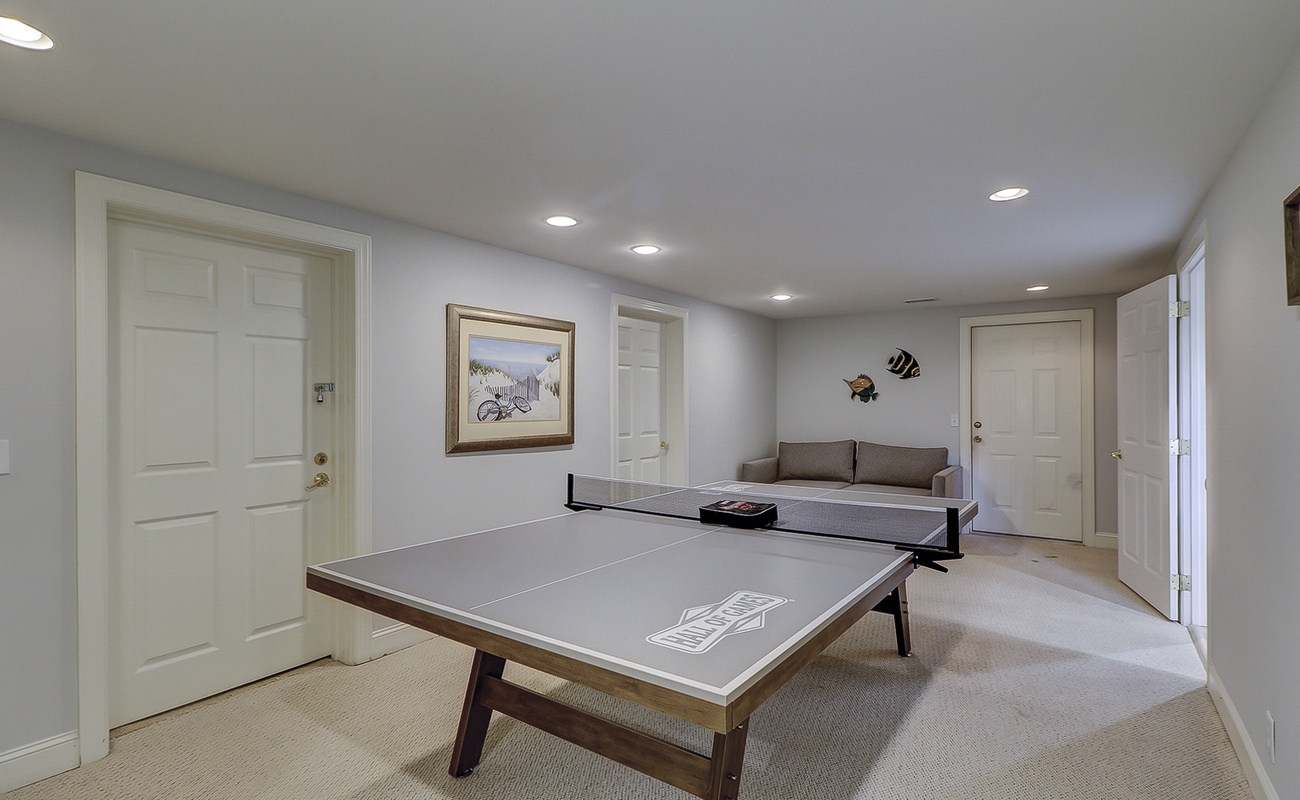 Lower Level Ping Pong Table with Sleeper Sofa