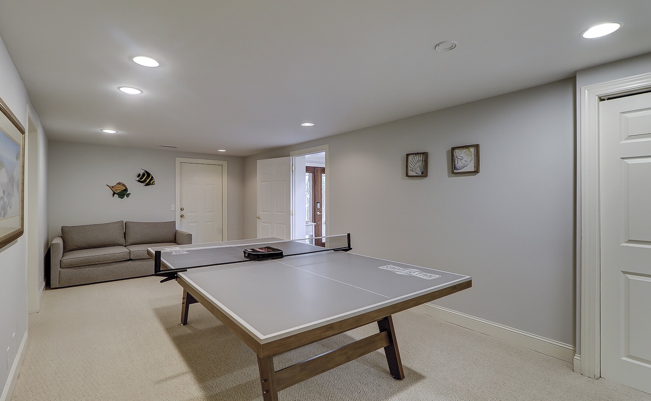 Lower Level Ping Pong Table with Sleeper Sofa
