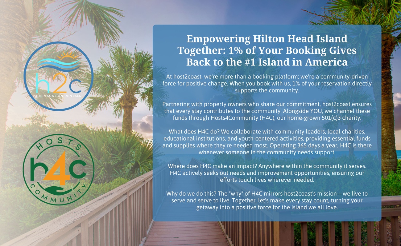 Community-focused vacation rental platform empowering Hilton Head Island through local partnerships and charitable giving initiatives.