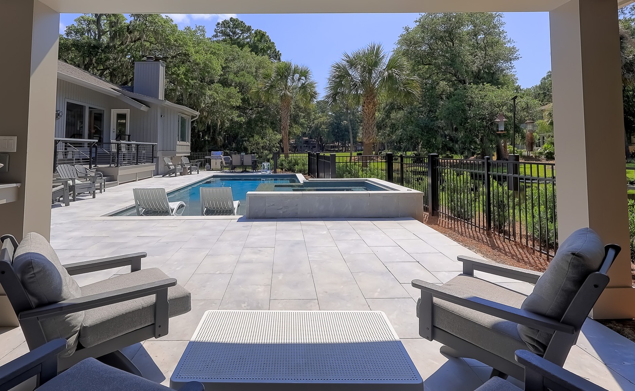 Covered Lounge Area by Pool