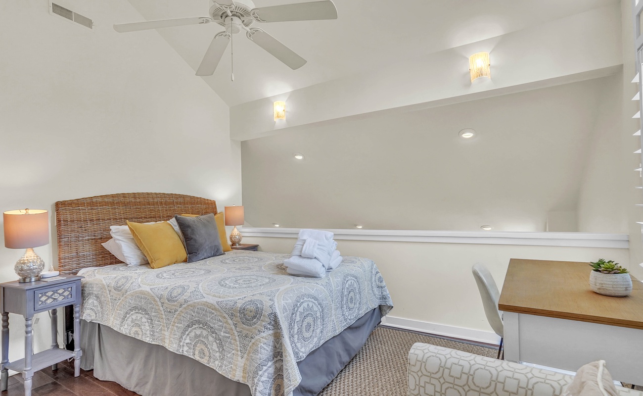 Loft Room with Queen Bed and Desk