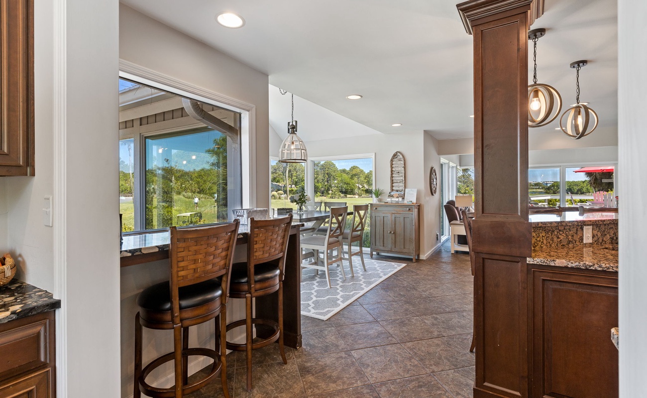Dining Area with Golf Course Views