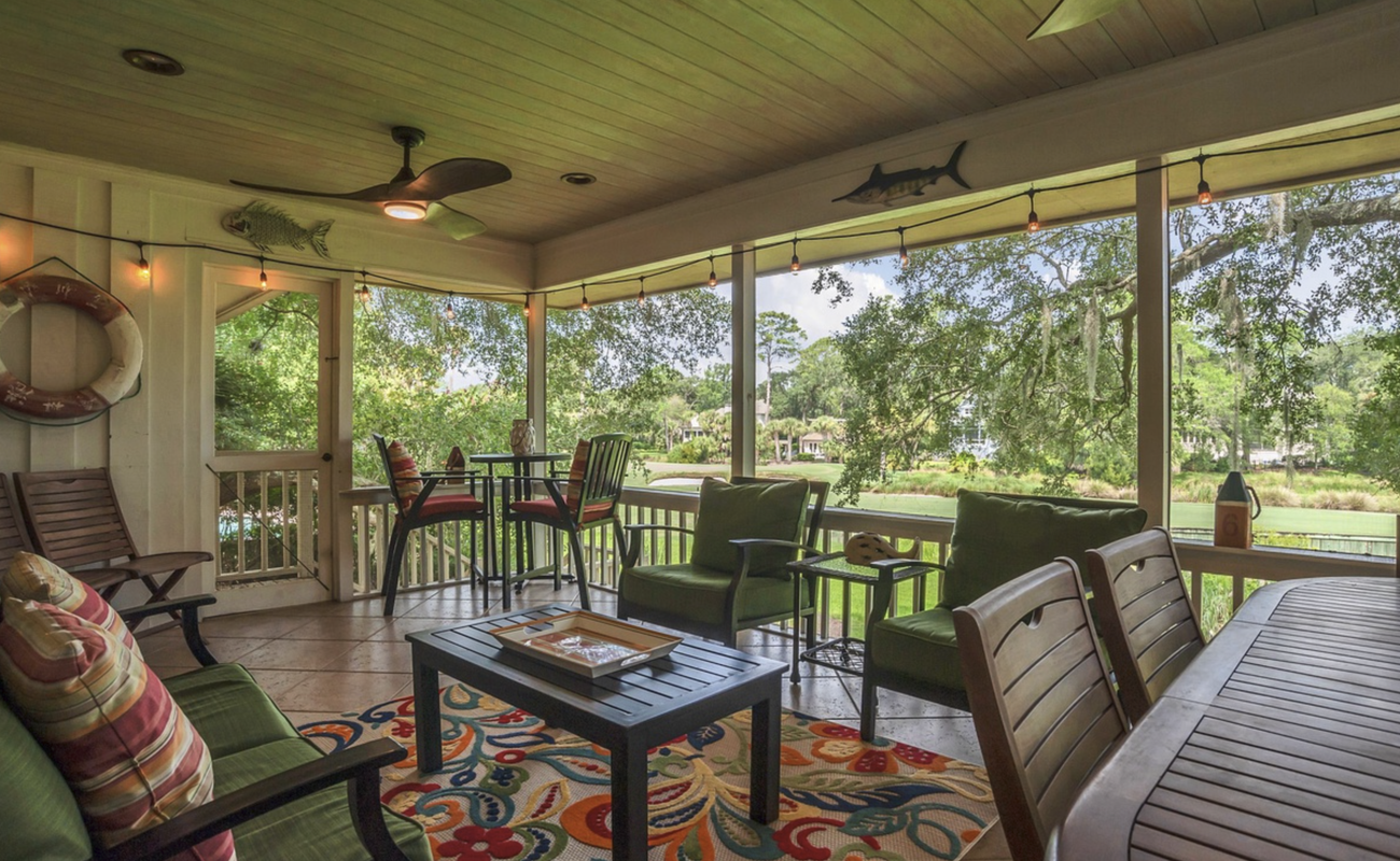 Private Covered Porch Overlooking Golf Course