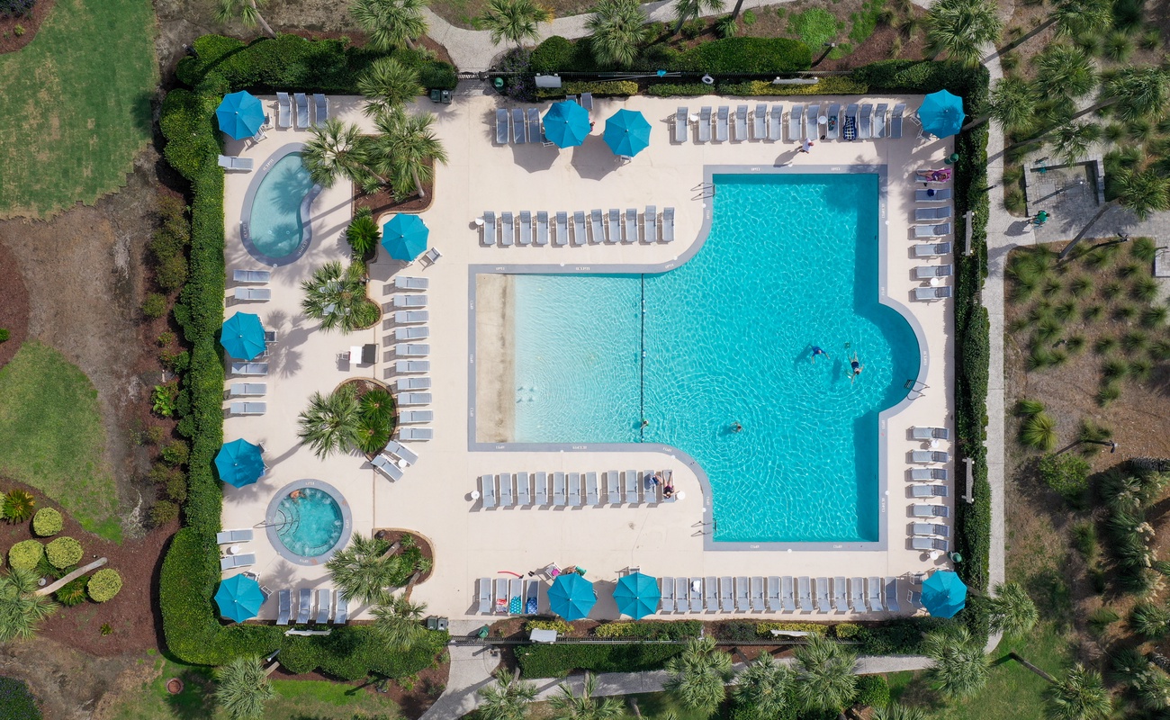 Aerial Photo of Shorewood Pool~ Kiddie Pool and Hot Tub