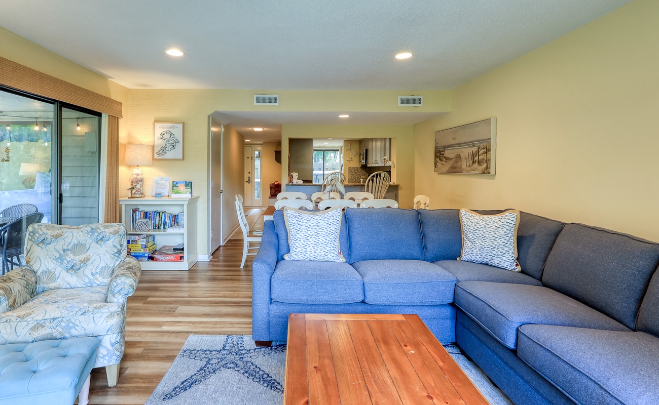 Living Area with Golf Course Views