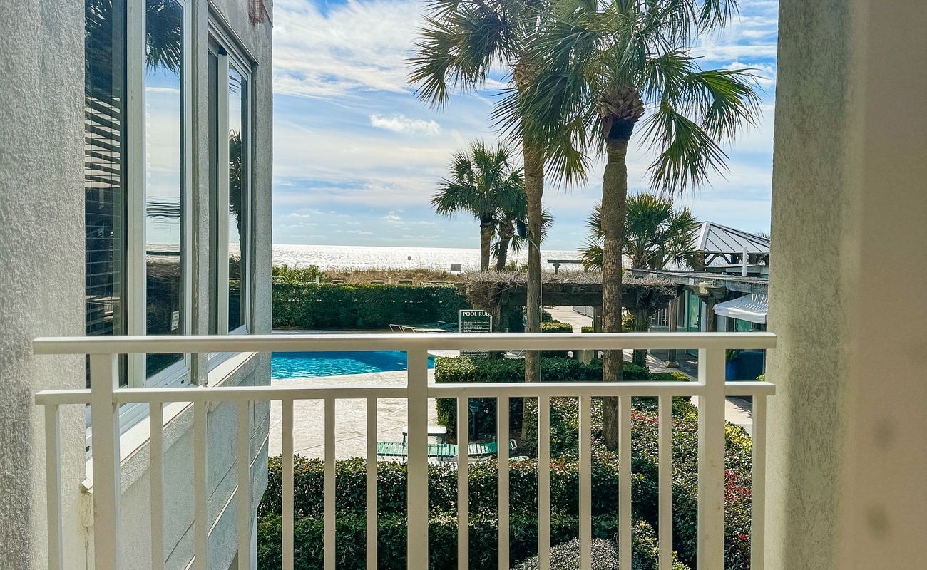 Balcony Overlooking Pool with Ocean View