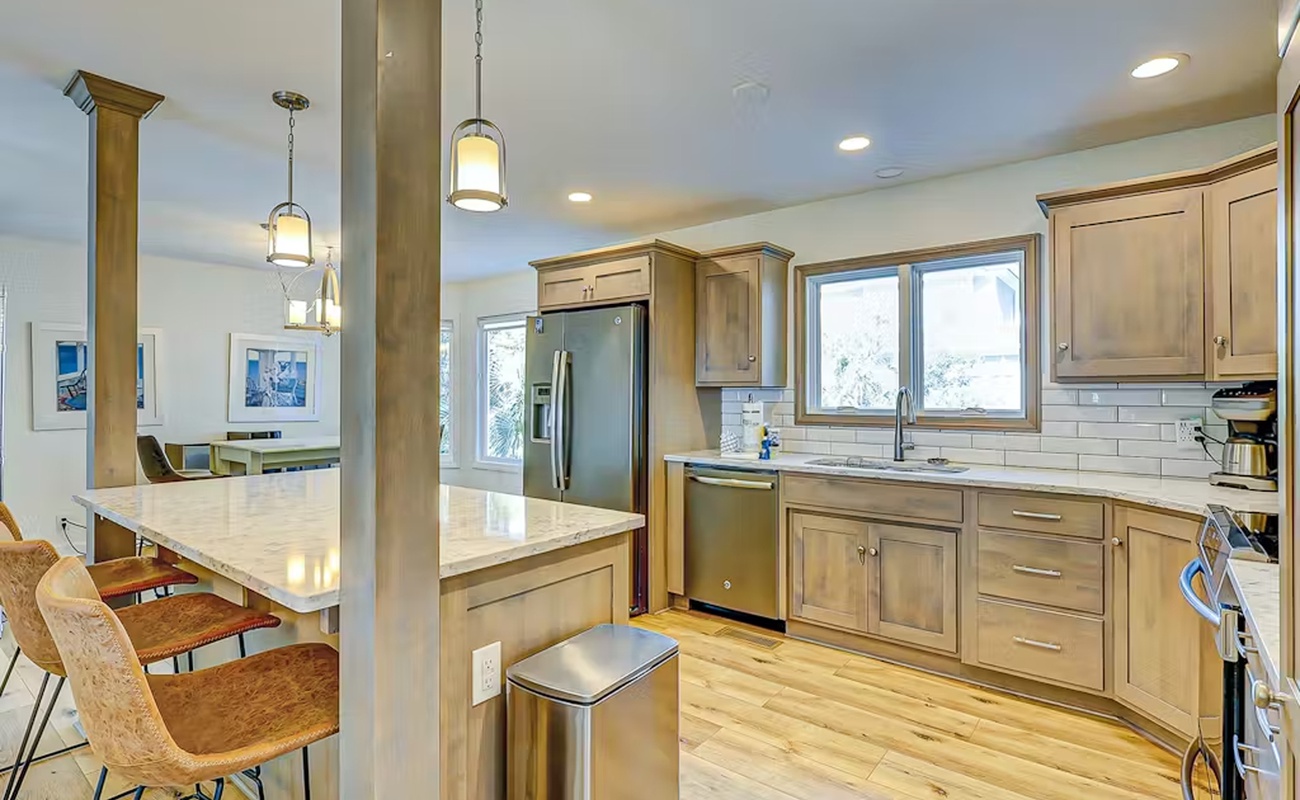 Your spacious kitchen flows seamlessly into the dining area, creating the perfect space for cooking memorable meals together.
