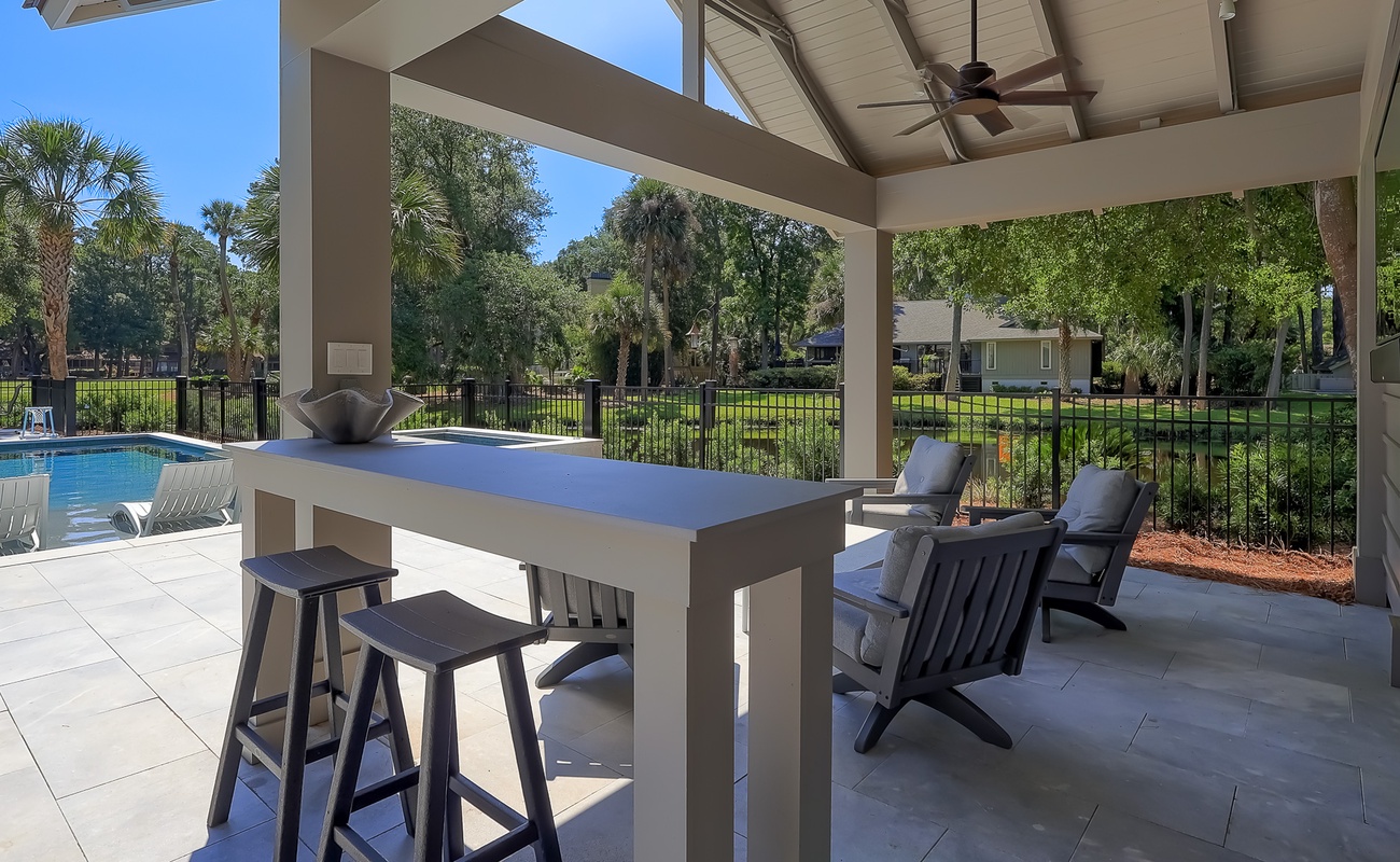 Covered Lounge Area by Pool