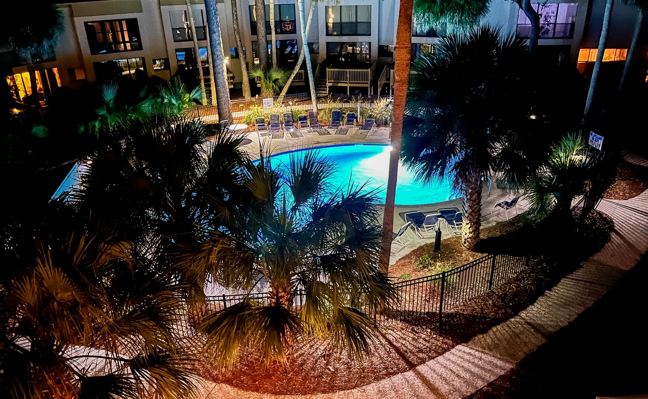 Seascape Pool View at Night