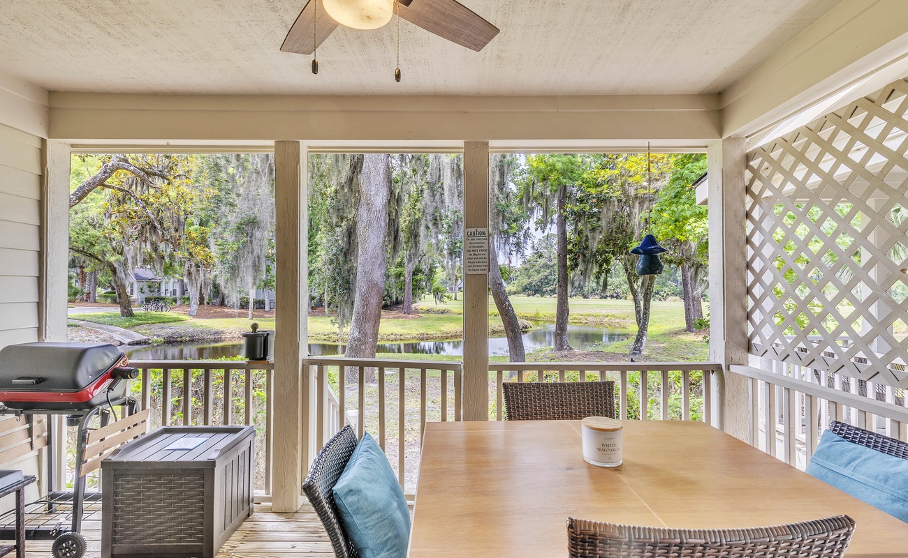 Private Patio Overlooking Shipyard Golf Course