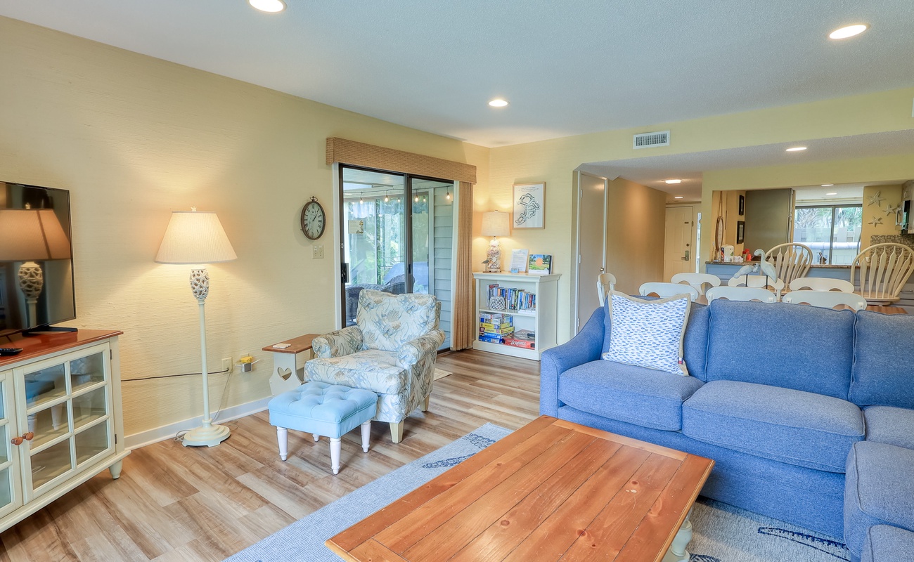 Living Area with Golf Course Views
