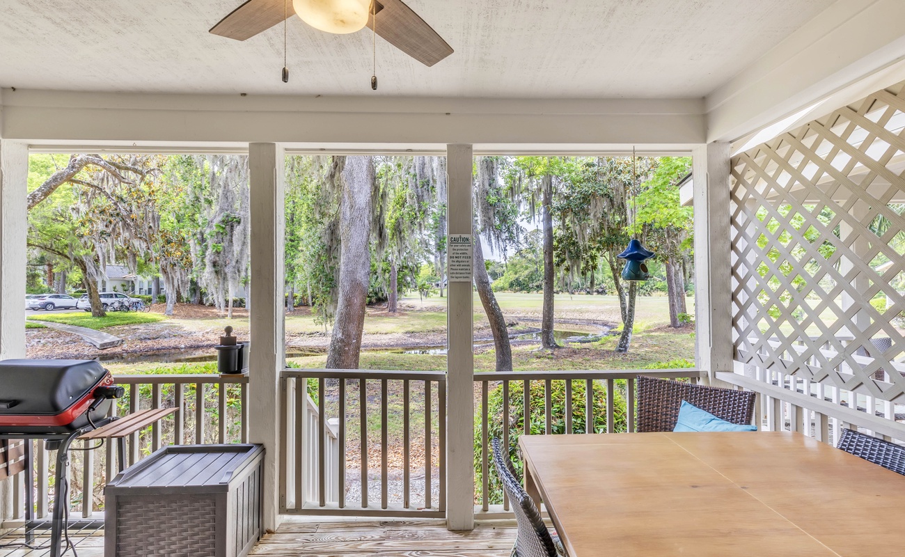 Private Patio Overlooking Shipyard Golf Course