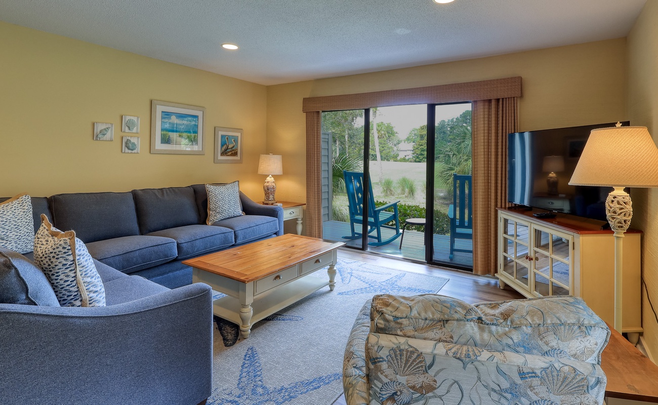 Living Area with Golf Course Views