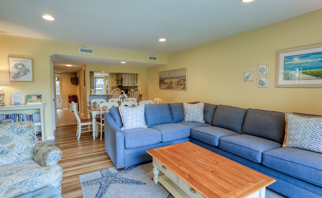 Living Area with Golf Course Views
