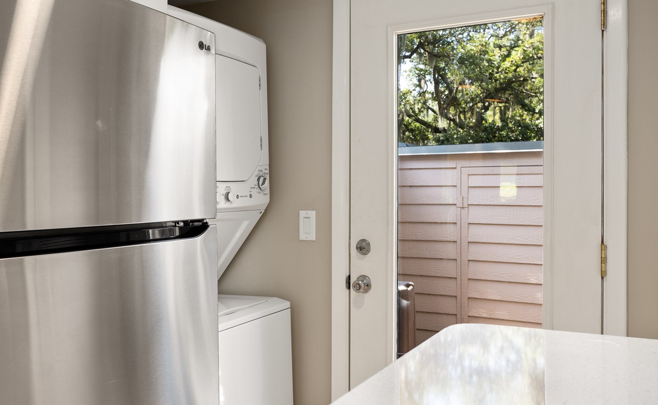 Laundry in Kitchen with Access to Service Yard