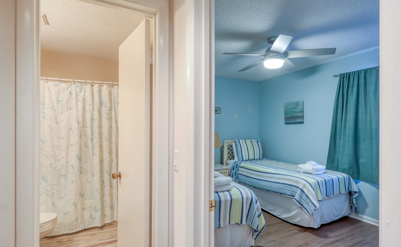 Double Twin Room and Guest Bathroom