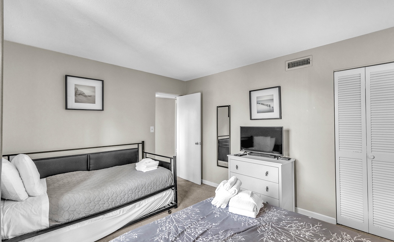 Guest Bedroom with Queen Bed and Trundle Daybed