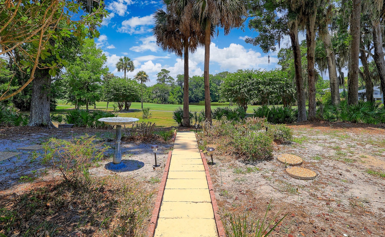 Patio Walkway with Golf Course Views and Private Grill