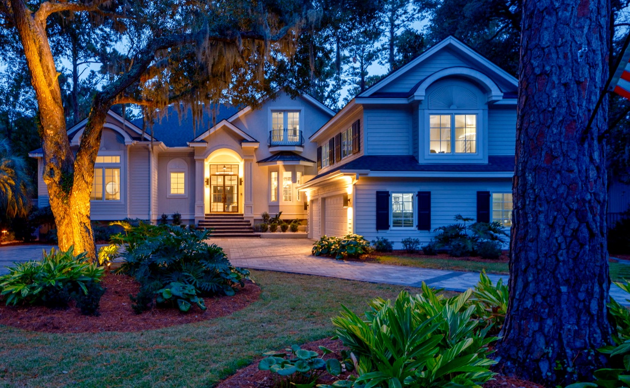 Front of Home at Sunset