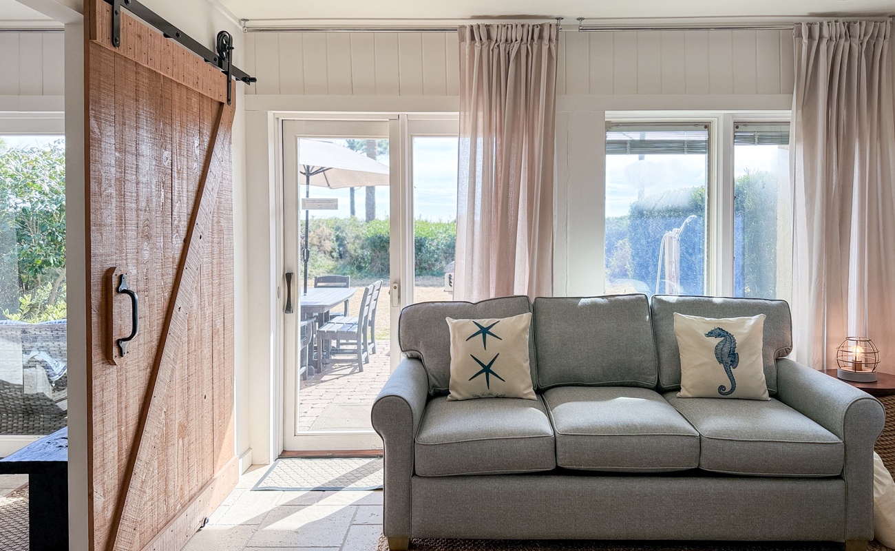 Lower Den with Queen Sleeper Sofa and Patio Access