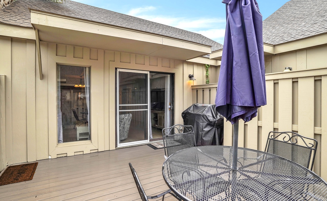 Private Patio with Seating and Grill