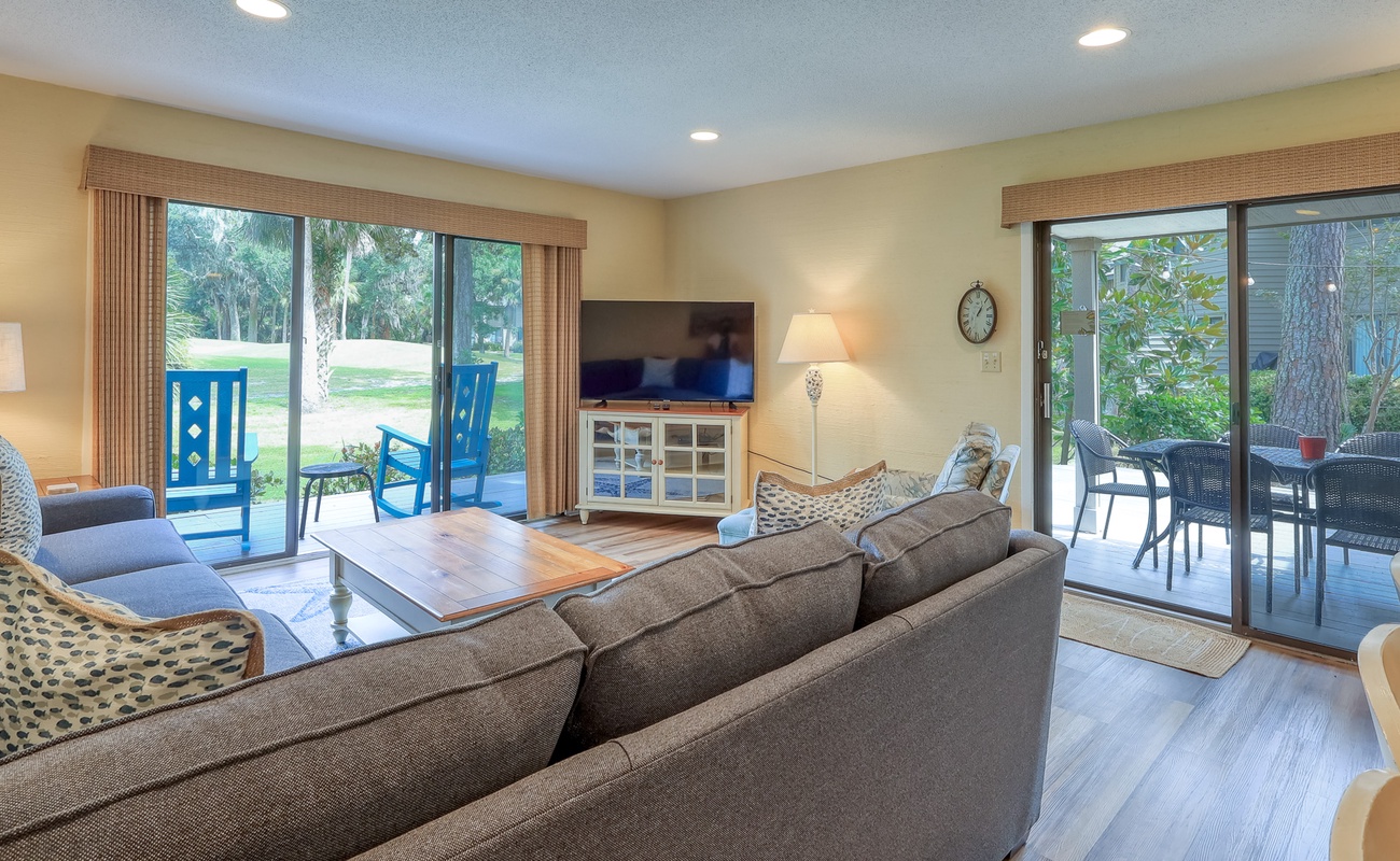 Living Area with Golf Course Views