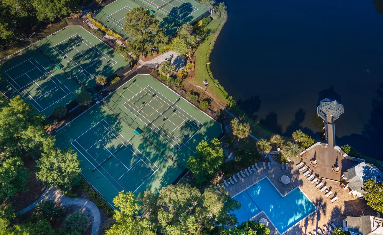 Evian Pool and Tennis Courts