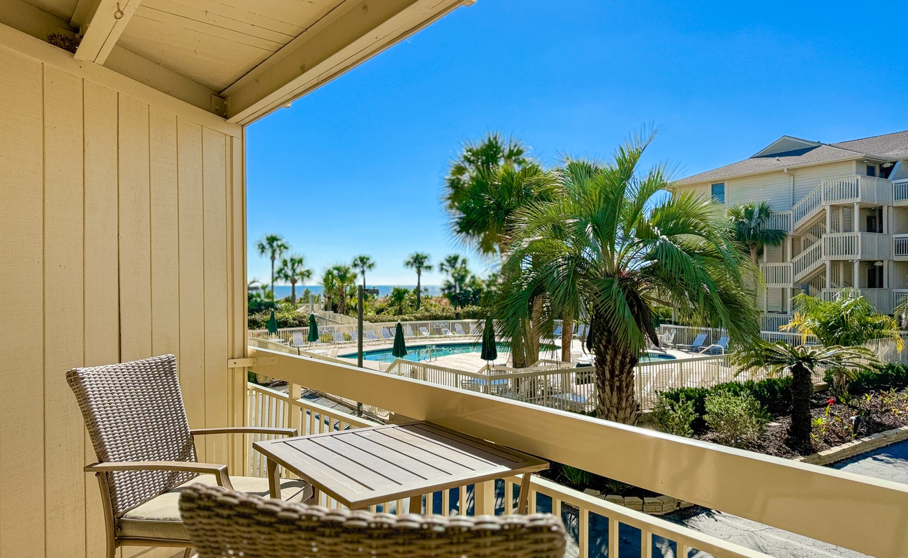 Balcony with Pool and Partial Ocean View