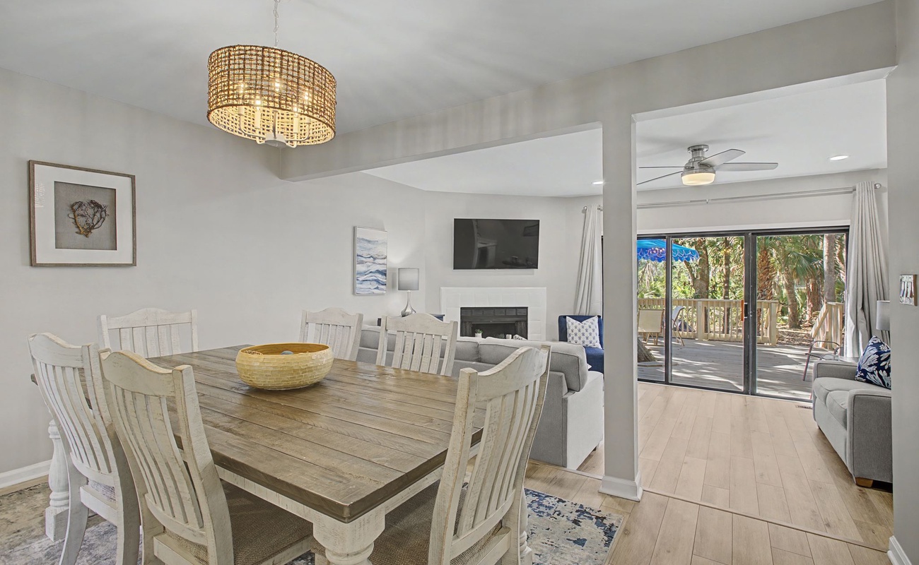 Gather around your beautiful dining table where coastal charm meets modern comfort, perfect for memorable meals together.