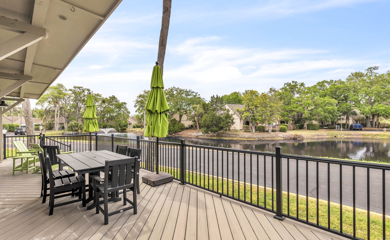 Private Deck Overlooking Lagoon with Grill