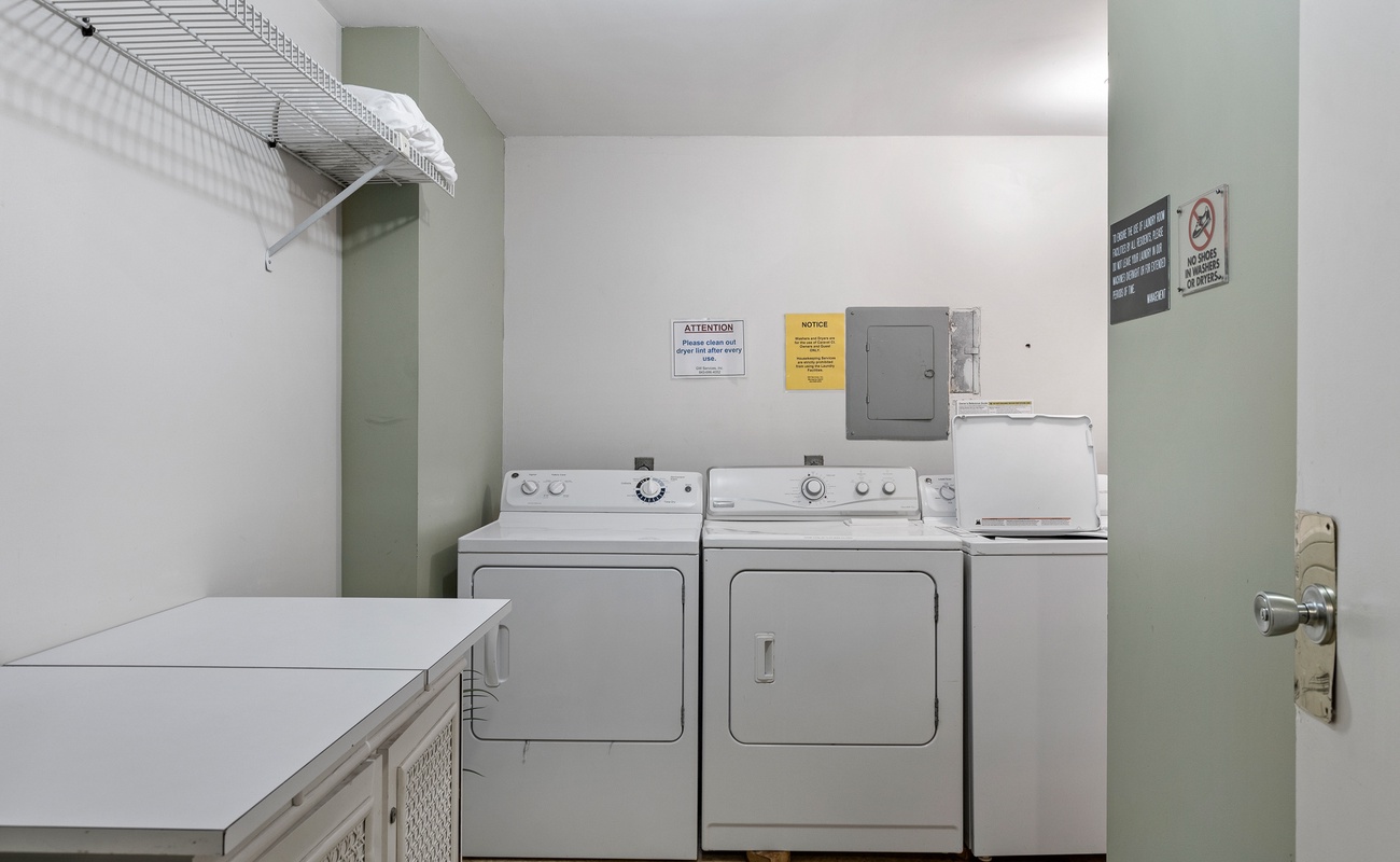 Shared Laundry Area Located in Hall Just Outside Door of 1035 CC