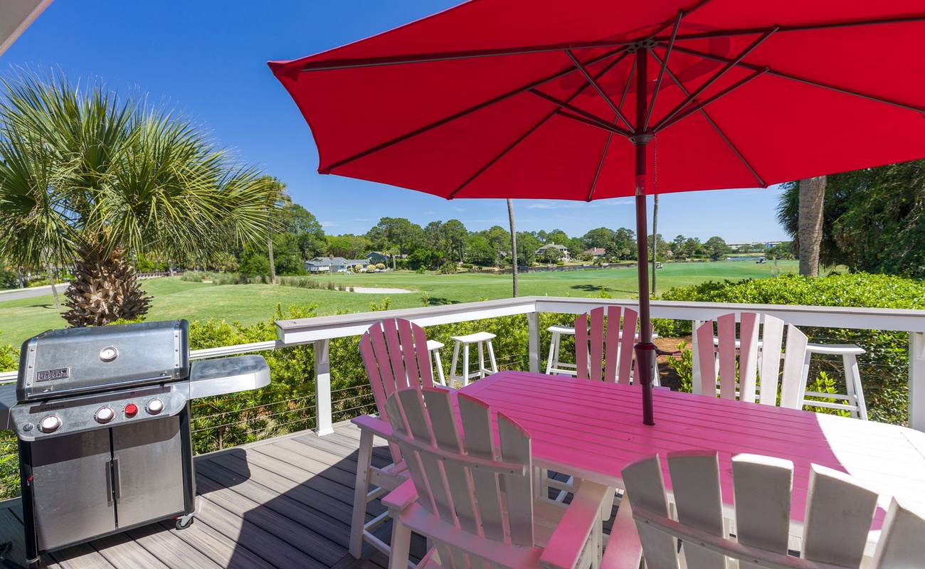 Pool Area and Deck with Hot Tub and Golf Course Views